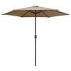 vidaXL Garden Parasol with Aluminium Pole 270x246 cm Taupe