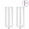vidaXL Console Table Legs T-Shaped&nbsp;2 pcs White 25x28x(72-73) cm Steel