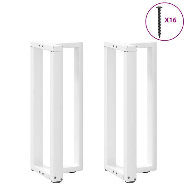 vidaXL Console Table Legs T-Shaped&nbsp;2 pcs White 25x28x(72-73) cm Steel