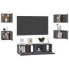 vidaXL 6 Piece TV Cabinet Set Grey Engineered Wood