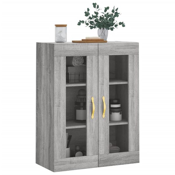 vidaXL Wall Mounted Cabinet Grey Sonoma 69.5x34x90 cm