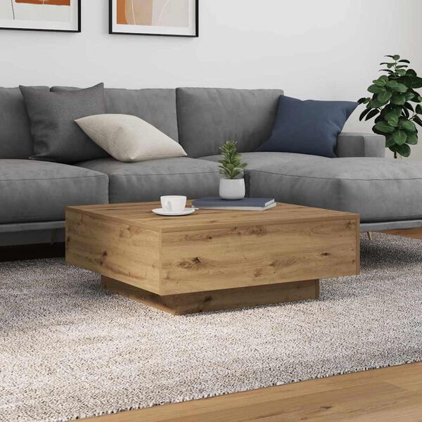 vidaXL Coffee Table Artisan Oak 80 x 80 x 31 cm Engineered Wood