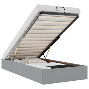 vidaXL Ottoman Bed Frame without Mattress Light Grey Single Fabric
