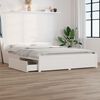 vidaXL Bed Frame without Mattress with Drawers White King Size