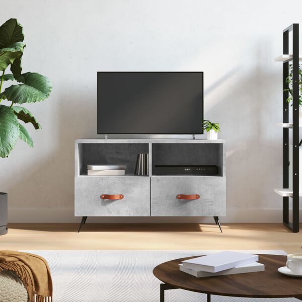 vidaXL TV Cabinet Concrete Grey 80x36x50 cm Engineered Wood