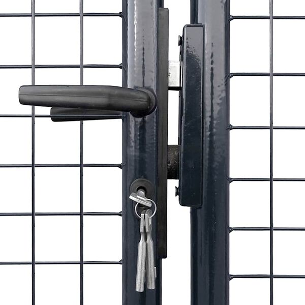 vidaXL Mesh Garden Gate Galvanised Steel 400x175 cm Grey