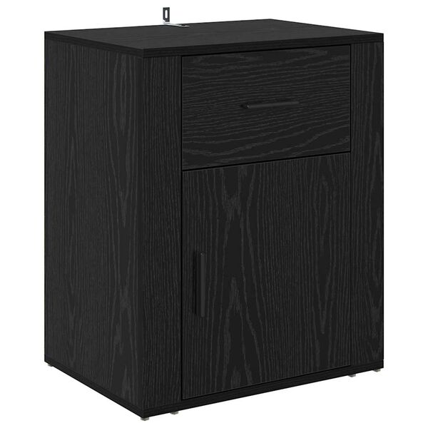 vidaXL Bedside Cabinet Black Oak 35 x 50 x 60 cm Engineered Wood