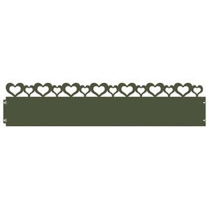 vidaXL Lawn Edgings 10 pcs 103 x 0.05 x 22 cm Steel Olive Green