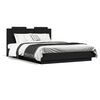 vidaXL Bed Frame with LED without Mattress Black 140x200 cm