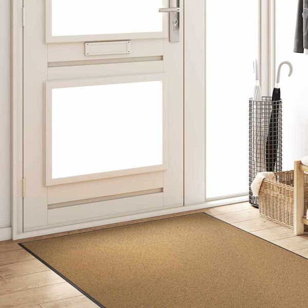vidaXL Doormat Other Cream and Black 120 x 300 cm Polyamide and PVC