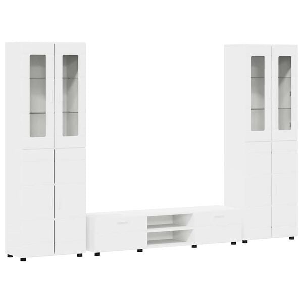 vidaXL TV Cabinet Set with Drawer with Shelf White Engineered Wood
