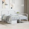 vidaXL Metal Bed Frame without Mattress with Footboard&nbsp;White 140x190cm