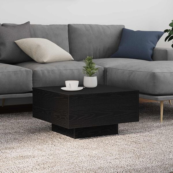 vidaXL Coffee Table Black Oak 55 x 55 x31 cm Engineered Wood