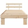 vidaXL Bed Frame with Headboard Natural 90 x 190 cm Solid Pine Wood