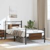 vidaXL Bed Frame without Mattress Brown Oak 75x190 cm Small Single Engineered Wood