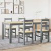 vidaXL 5 Piece Dining Set Panama Grey Solid Wood Pine