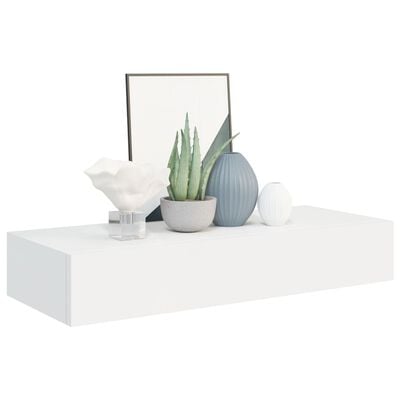 vidaXL Wall-mounted Drawer Shelf White 60x23.5x10 cm MDF
