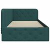vidaXL Corner Bed Frame with Headboard Dark Green 90 x 200 cm Fabric
