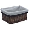 vidaXL 3 Piece Nesting Basket Set Brown Willow