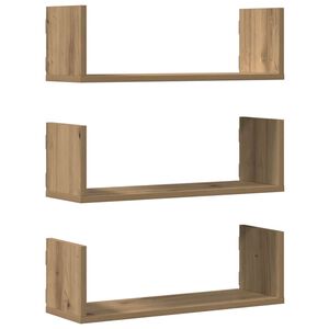 vidaXL Wall Shelves 3 pcs Artisian Oak 58x18x18 cm Engineered Wood