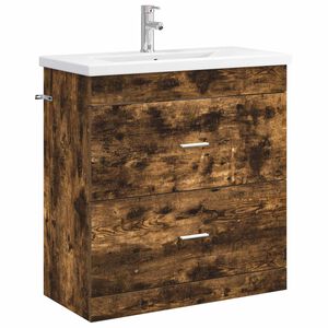 vidaXL Bathroom Furniture Set Smoked Oak 81 x 40 x 84.5 cm