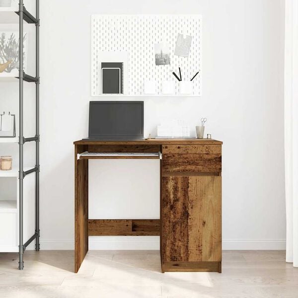 vidaXL Desk Old Wood 86x49x76 cm Engineered Wood