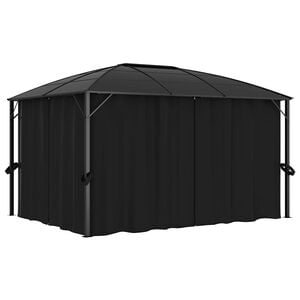 vidaXL Gazebo with Curtains 400x300x265 cm Anthracite