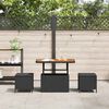 vidaXL Garden Dining Set Black Poly rattan