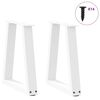 vidaXL Coffee Table Legs V-Shape 2 pcs White 38x(42-43.3) cm Steel
