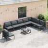 vidaXL Garden Sofa Set with Cushion Anthracite Steel