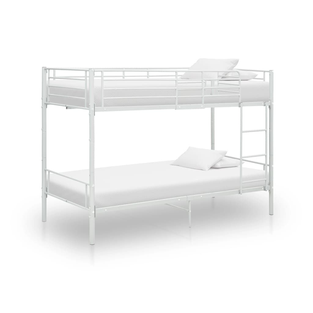 white iron bunk beds