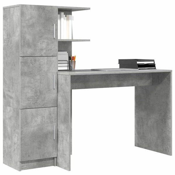 vidaXL Desk 2 pcs Concrete Grey