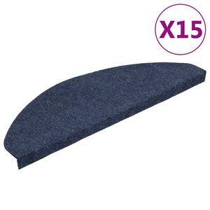 vidaXL Stair Mats Self-adhesive 15 pcs 65x22.5x3.5 cm Blue