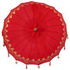 vidaXL Balinese Parasol Red 180-190 cm Cotton and solid wood