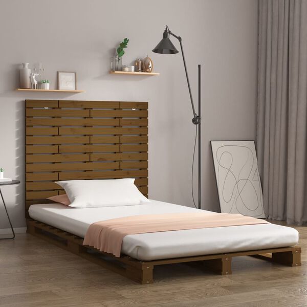 vidaXL Wall Headboard Honey Brown 141x3x91.5 cm Solid Wood Pine