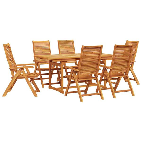 vidaXL Garden Dining Set Folding 7 pcs Brown Solid acacia wood