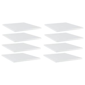 vidaXL Bookshelf Boards 8 pcs High Gloss White 40x50x1.5 cm Engineered Wood