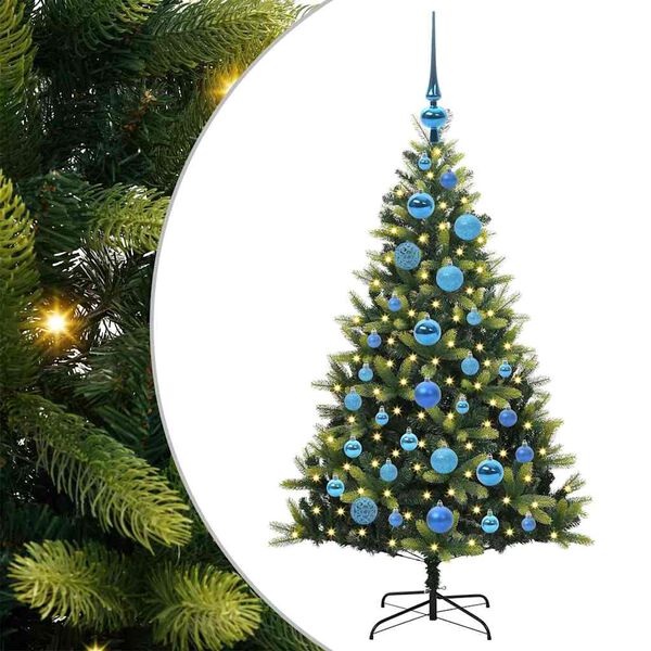 vidaXL Artificial Hinged Christmas Tree 150 LEDs Green 120 cm