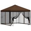 vidaXL Garden Gazebo with Sidewalls 3 x 3 m Brown Polyester and Steel