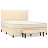 vidaXL Box Spring Bed with Mattress Cream 180x200 cm Fabric