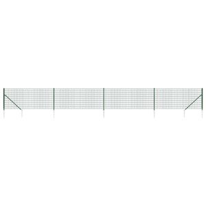 vidaXL Wire Mesh Fence with Spike Anchors Green 1,1x10 m