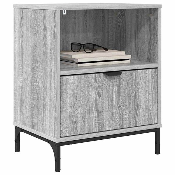 vidaXL with Drawer Grey sonoma 49 x 36 x 61 cm Engineered wood