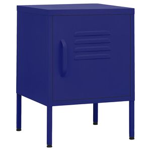 vidaXL Nightstand | Navy Blue | Steel | 35x35x51 cm | Height-Adjustable