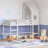 vidaXL Loft Bed with Ladder and Roof without Mattress White 80x200 cm