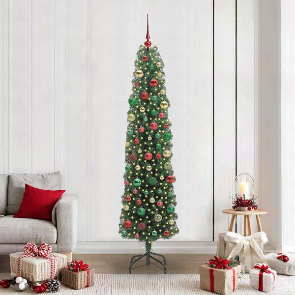 vidaXL Artificial Christmas Tree with 300 LEDs with Stand Green 210 cm