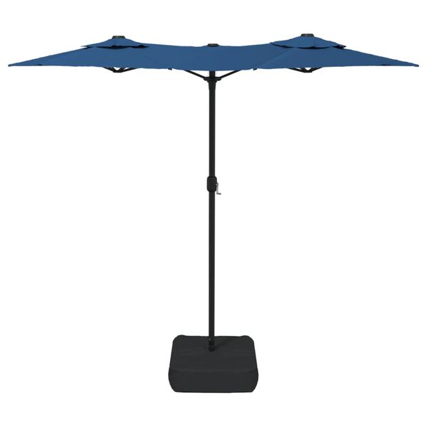 vidaXL Double-Head Garden Parasol Azure Blue 316x145 cm