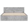 vidaXL Bed Frame with Headboard and LED Concrete Grey 150x200 cm King Size