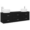vidaXL Bathroom Furniture Set 3 pcs Black 49.5 x 44.5 x 66 cm