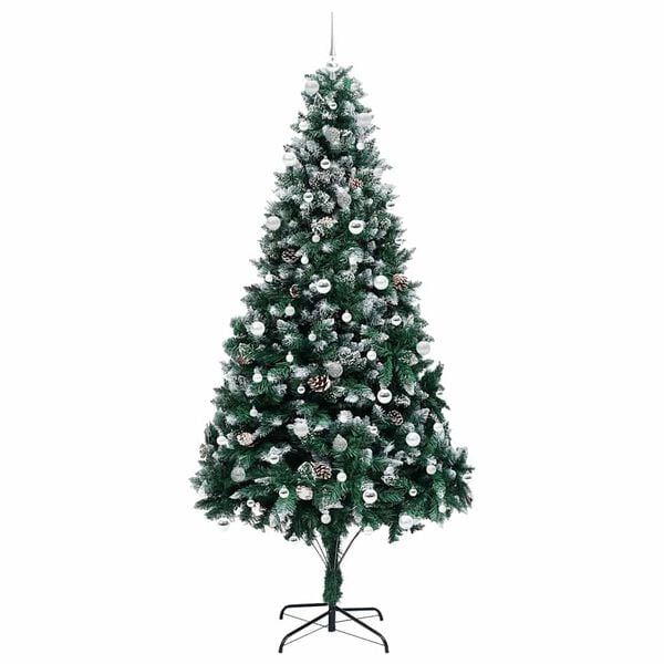vidaXL Artificial Christmas Tree with 300 LEDs with Stand Green 240 cm