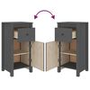 vidaXL Sideboards 2 pcs Grey 40x35x80 cm Solid Wood Pine